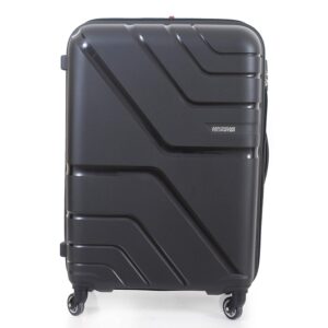 American Tourister Trolley Bag for Travel | Upland Spinner 68 Cms Polypropylene Hardsided Medium Check-in Luggage Bag | Suitcase for Travel | Trolley Bag for Travelling, Black