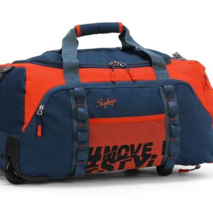 Skybags Polyester Solid Pattern Hustle Duffle Bag Dft 55 (Orange, Small)