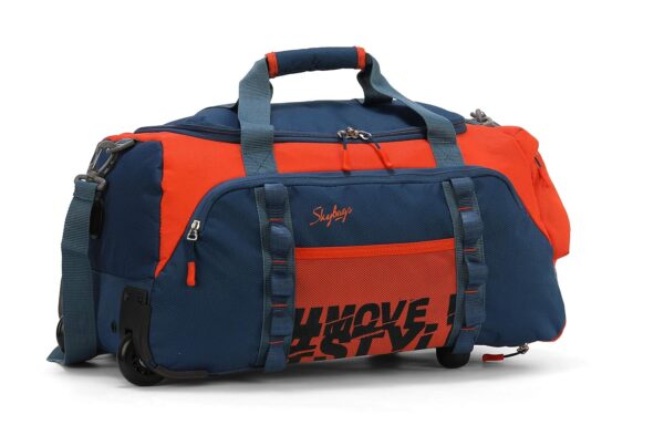 Skybags Polyester Solid Pattern Hustle Duffle Bag Dft 55 (Orange, Small)