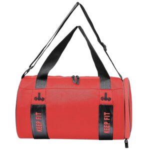 INN-VenTorE Sports Polyester Duffel Gym Bag for Men, Women’s with Wet Pocket and Shoe Compartment (Red)