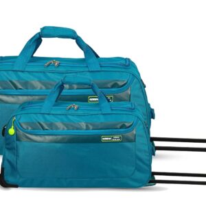 American Tourister Dolby Polyester Fabric (Set Of 2) Small 57Cm & Large 67Cm Travel Duffle Strolly Luggage, 20 Cm (Teal)