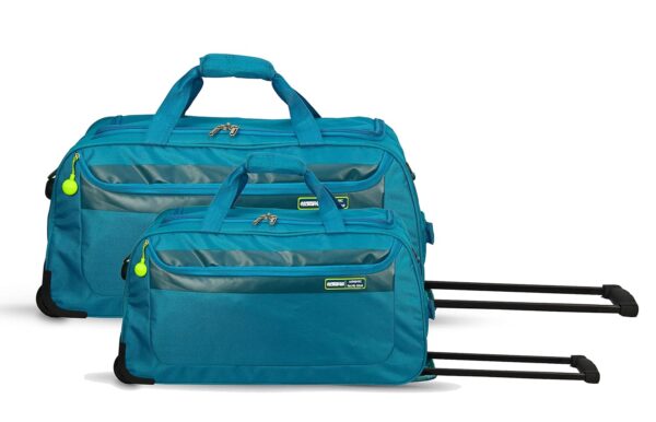 American Tourister Dolby Polyester Fabric (Set Of 2) Small 57Cm & Large 67Cm Travel Duffle Strolly Luggage, 20 Cm (Teal)