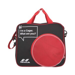 Nivia Game Bag, Ball Bag,PVC Coated mesh, Water Resistant Lightweighted Fabric, Highly Durable, 100% Polyester, Adjustable Strap(Black/RED)