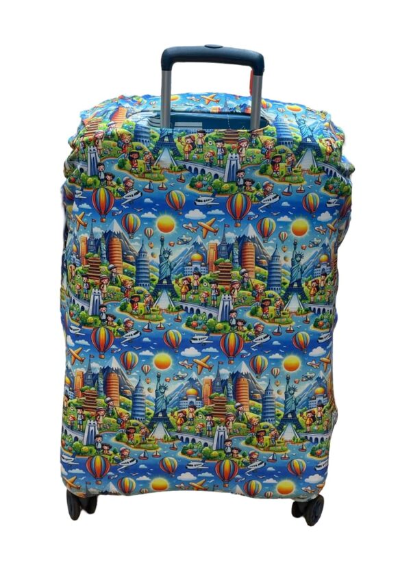 Travelsky Elastic Polyester Dust Protector Luggage Covers for Suitcase Kids Blue Design, 55 cm 20 inch Small Size