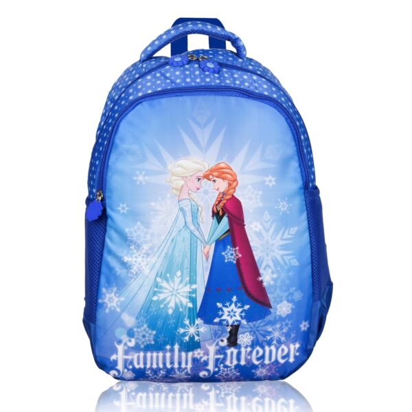 Kuber Industries Disney Frozen Family Forever Backpack | School Backpack for Kids | College Backpack | School Bag for Boys & Girls | 3 Compartments School Bag | Spacious & Multiple Pockets | Blue