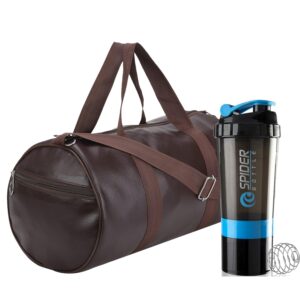 True Indian Gym Duffel Bag & 500ML Gym Shaker for Boys and Girls. Gym Water Bottle !Leakproof Shaker !Protein Shaker !Sports & Travel Bag !Fitness Bag !Carry Bags !Sports Kit.(Pack of 2). (Blue)