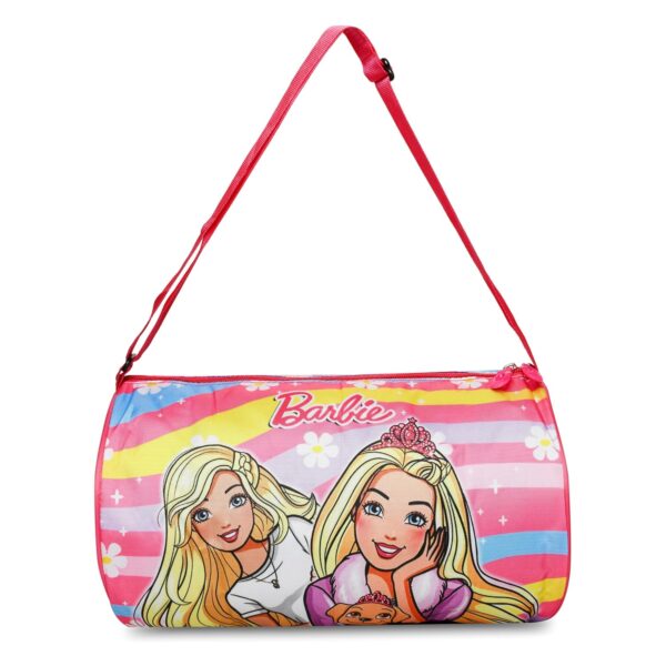 Stylbase Polyester Cartoon Printed Waterproof Duffle Bag for Kids Swimming Bag for Kids Ideal for Travel Picnic Gym Sports Bag for Kids Girls and Boys 14 inches (Barbie, 18)