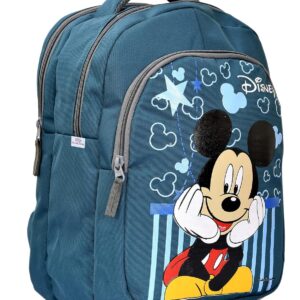 Heart Home Rexien Disney Mickey Mouse Printed Kids School Standard Backpack|Zipper Closure With 3 Comparments|Size 27 X 22 X 40 Cm (Green)-Hs_38_Hearth21105