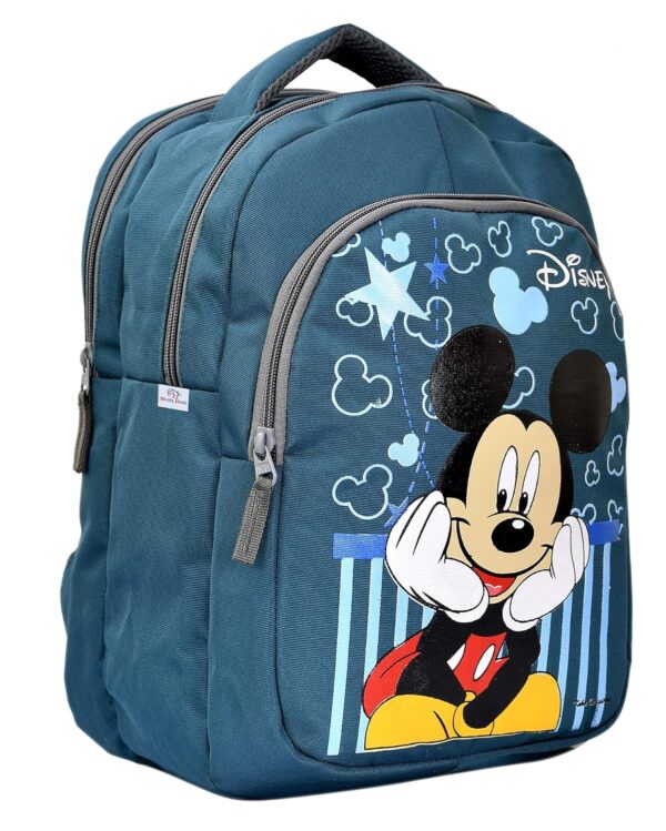 Heart Home Rexien Disney Mickey Mouse Printed Kids School Standard Backpack|Zipper Closure With 3 Comparments|Size 27 X 22 X 40 Cm (Green)-Hs_38_Hearth21105