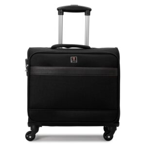 Swiss Military Polyester Astral Black Soft-Sided Laptop Overnighter Luggage Speed_Wheel Trolley Bag, Combination Lock, 360-Degree Rotatable 4 Wheels, 31 Litre, Lightweight, Ltb15, 45 Centimeters