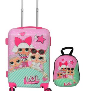 D’s PARADISE Kid’s 20 Inches hardcase Latest Cute LOL Doll Girl Suicase Trolley Bag and 13 Inches Hardshell Backpack for Girl’s and Boy’s