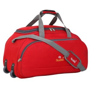 Flexible bags Duffel Bag Luggage with Wheels Waterproof | Red, 60L |