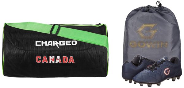 Charged Sports Bag Canada Large Black With Gowin Football Shoe Mercury Navy New Size-2