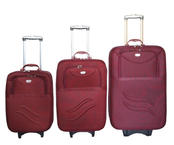 Vidhi Soft Body Set of 3 Luggage – Set of 3 Suitcase Trolley Bag |20+24+28 inch| Combo Pack |51cm+61cm +71cm| (Maroon)