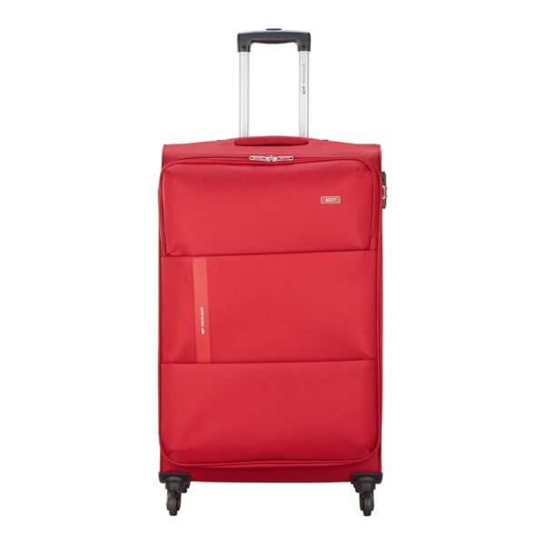 VIP Widget Durable Polyester Soft Sided Check-in Luggage Spinner Wheels with Quick Access Front Pockets (Large, 79cm, Red)