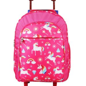 Da Tasche Printed BCKPCK TRL Waterproof School Bag/Backpack/Kids Trolley Bag (Pink – Unicorn)