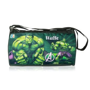 Kuber Industries Gym Bag | Marvel Hulk | Nylon Unisex Duffle Bag | Sports Gym Fitness Bag | Yoga Sports Bag | 2 Compartments Sports Bag for Men & Women | Travel Handbag for Men | Green