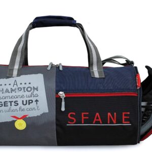 Sfane Polyester Sports Duffle Bag with Extra Shoe Compartment ( 9.84 inches, Black)