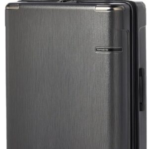 Samsonite Polycarbonate (Pc) Trolley Bag Suitcase For Travel, 75 Cms Evoa Spinner Check-In Luggage Bag With Front Pocket, Brushed Black, Hard, 4