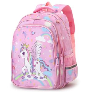 Storite Backpack for Kids Girls, Sturdy and Water-Resistant, Ideal Backpack for Young Boys and Girls, Great for Birthdays Gifts-Pink