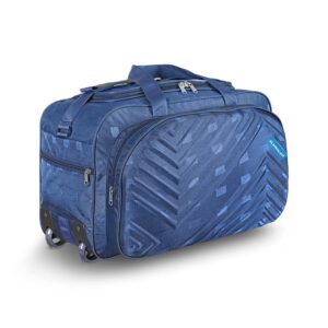 M MEDLER Zypher Nylon 55 litres Waterproof Strolley Duffle Bag- 2 Wheels – Luggage Bag – (Navy Blue)