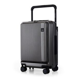 Nasher Miles Silicon Valley Hard-Sided Polycarbonate TSA Lock & Wide Telescopic Handle Cabin Luggage with Laptop Compartment Copper Silver 20 inch |55cm Trolley Bag