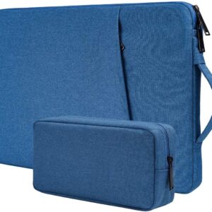 Dynotrek Zipper 14 Inch Laptop Sleeve Case Cover Computer Bag with Charger Pouch for Chromebook/Stream/Inspiron/IdeaPad/Acer Spin 3/ZenBook MacBook Pro Water-Resistant (Royal Blue)