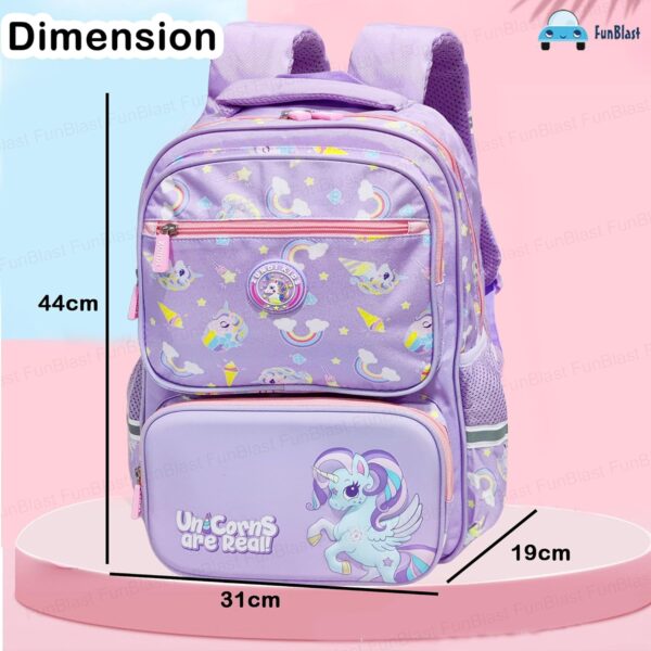 FunBlast Unicorn Backpack for Girls – Stylish School Bag for Girls, Orthopedic School Bags, Lightweight Large Capacity Bag for Girls Kids, Travel Bag, Picnic Bag (44 X 31 X 19 CM)