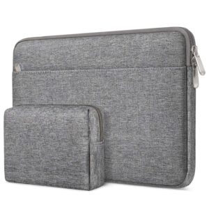 Dynotrek Protector 15.6 inch Laptop Sleeve Case Cover with Charger Pouch Computer Bag for MacBook Pro 16″/15″ Dell Lenovo HP Asus Acer Chromebook (Denim Grey)