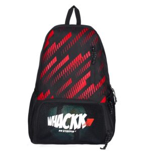 WHACKK Thunderbolt Red 28L|Football Basketball Volleyball Equipment Backpack Bag|Kit Bag|Soccer Bag|Boys Kids Adult Men|Mesh Shoe or Ball Pocket|Bottle Holder| Easy Access Pocket