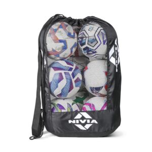 Nivia Ball Carrying Bag for 9 Balls, Polyester (Black)