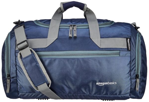 Amazon Basics 40 L Nylon and Polyester Duffel Bag for Men and Women | 53.34 L x 22.86 W x 27.94 H cm | Multi-Utility for Travel, Outdoor Activities & Sports | Navy Blue