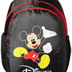 Kuber Industries Polyester Disney Print Unisex School Bag|Kids School Backpack|School Bag for Girls, Boys|Disney Mickey Mouse|Black