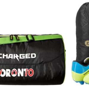 Charged Sports Bag Toronto Large Black with Gowin Football Shoe Destroyer Cyan Size-6