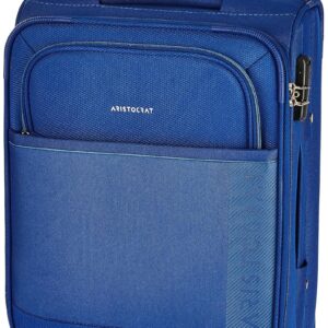 Aristocrat Baleno 58 Cms Polyester Soft Sided Cabin Sise 4 Spinner Wheels Trolley Bag – Blue