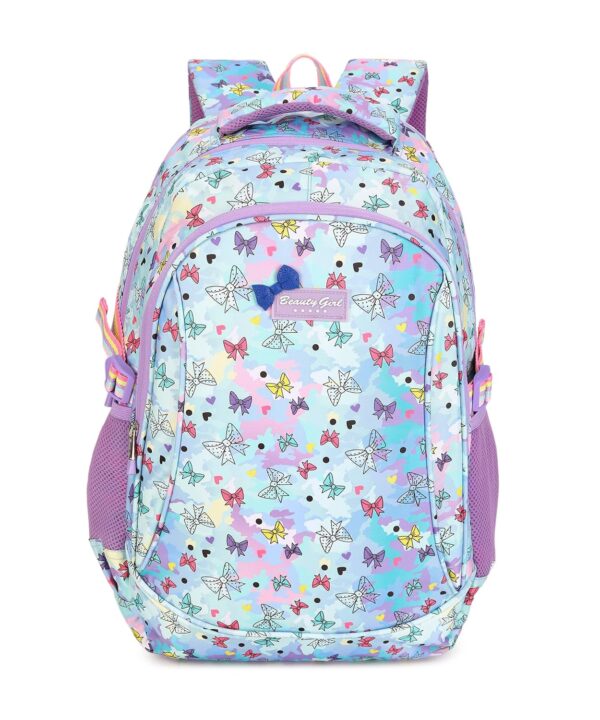 Beauty Girls-1518 Polyester Floral printed Designer Stylish Waterproof School/Collage/Picknic Bag-Backpack For Girls & Women (32 Lit)…