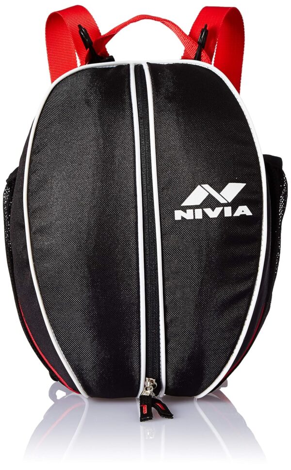 Nivia Bag, Ball Bag,PVC Coated mesh, Water Resistant Lightweighted Fabric, Highly Durable, 100% Polyester(Black/RED)