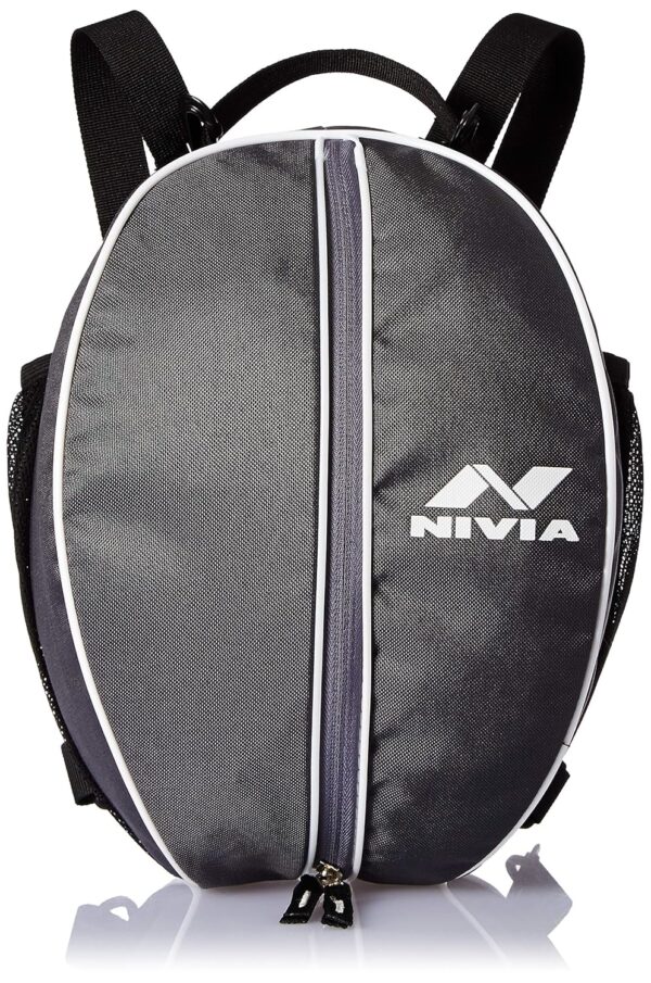 Nivia Bag, Ball Bag,PVC Coated mesh, Water Resistant Lightweighted Fabric, Highly Durable, 100% Polyester(Grey/Black)