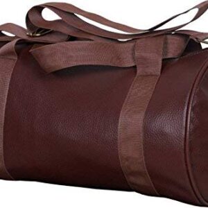 ALLIEDSALES Brown Leather Gym Bag SG-61