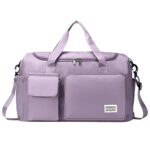 ARLICODECK Travel Duffel Bag with Shoes Compartment Sports Gym Bag with Dry Wet Separated Pocket for Men and Women, Overnight Bag Weekender Bag Training Handbag (purple)