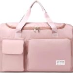 CHANCY Nylon 44 cms Imported Travel Duffle Bag Sports Gym Shoulder Bag for Women with Wet Pocket & Shoe Compartment Weekender Overnight Travel Luggage Bag (44 x 18 x 29 cm) (Pink)