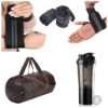 COOL INDIANS Gym Shaker Bottle 500 ml with Gym Duffle/Shoulder/Gym Bag and Wrist Band Gym Duffel Bag for Fitness Shoulder Gym Bags For Men & Women Wrist Hand Support For Gym (Gym Combo Pack of 3)