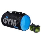 Combo Pack of Polyester Gym Duffle Bag and Wrist Support for Men and Women, (Wrist Support Colour May Vary)