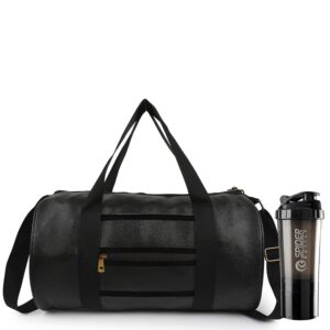 Duffle Gym Bag Combo for Shaker Water Bottle Men & Women Sports Bag for Men Gym Protein Shaker Bottle 20L Gym Bag with 500ML Gym Water Bottle Travel Bag Shaker Sipper Bottle Shoulder Bag, Pack of -2