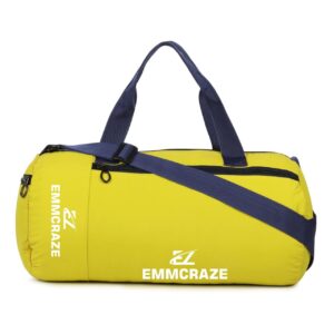 EMMCRAZ Men & Women Black Sports Duffel (Kit Bag) (Yellow)