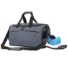 FATMUG Men's and Women's Polyester Gym Sports Duffle Bag with Wet Pocket Shoe Compartment for Training, Outdoor, Yoga, Overnight Travel - Medium Size (Dark Grey 28L)