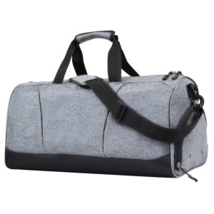 FATMUG Polyester Sports Duffel Gym Bag For Men’s, Women’s With Wet Pocket And Shoe Compartment (Light Grey 32L), 9 Cm