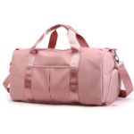 Forestfish Women's and Men's nylon Sports Gym Travel Duffel Bag with Dry Wet Pocket and Shoes Compartment (Pink)