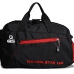 GLS VELOZI Polyester Duffle Bag for Men & Women/Gym Bags with Adjustable Shoulder Strap/Fitness Bag with One Front Pocket and Shoe Pocket (Color - Red/Black)