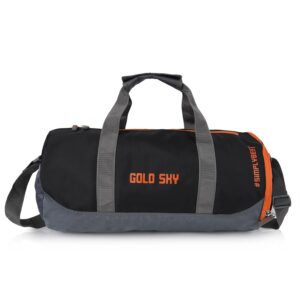 GOLD SKY Polyester Gym Bag, Sports Bag for Men & Women with Shoes Compartment 35 L (Black)